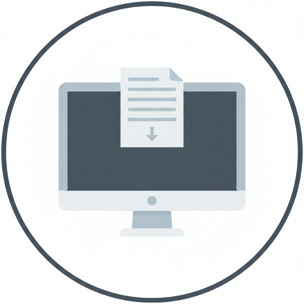 Document on computer monitor